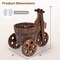 Outdoor 2-Tier Rustic Wood Wagon Planter with Semi-Wheels and Drainage